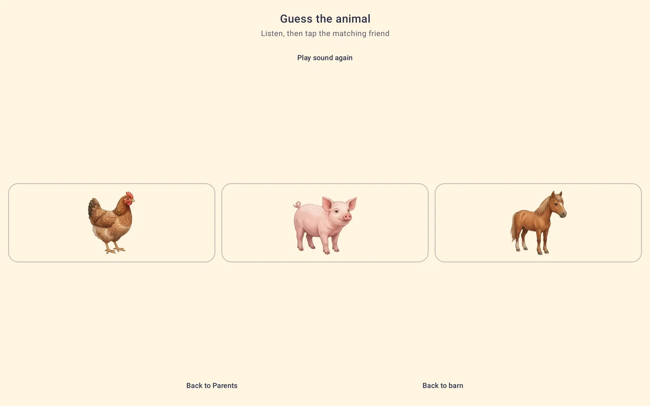 The listening quiz on a tablet.