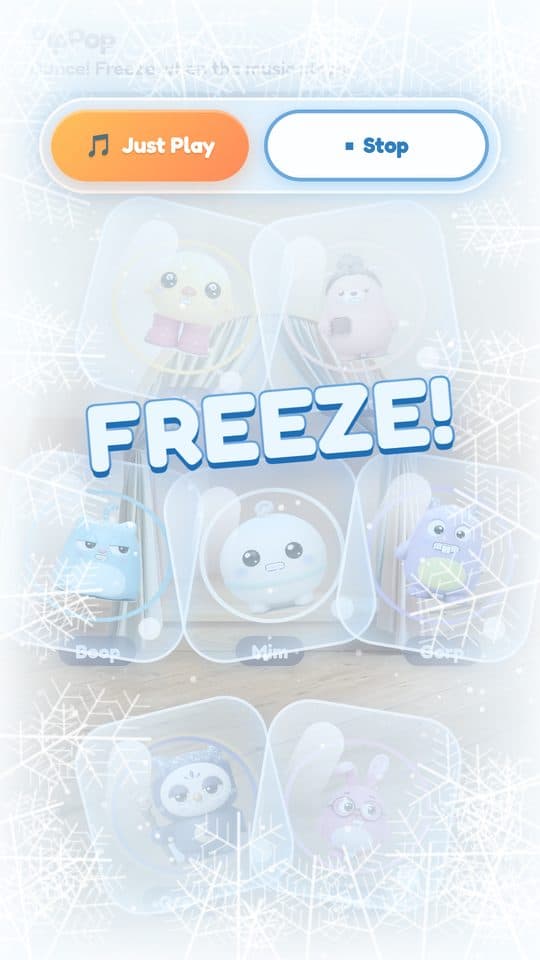 Freeze Dance, when the screen turns to ice.